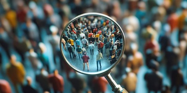 Customer research for marketing, study user behavior or analyze target group for advertising and marketing concept, businessman looking at big magnifier with customer group to see data hyper realistic --ar 16:9 --v 6.1 Job ID: f6049751-2980-4d6f-8aec-aad6797e0926
